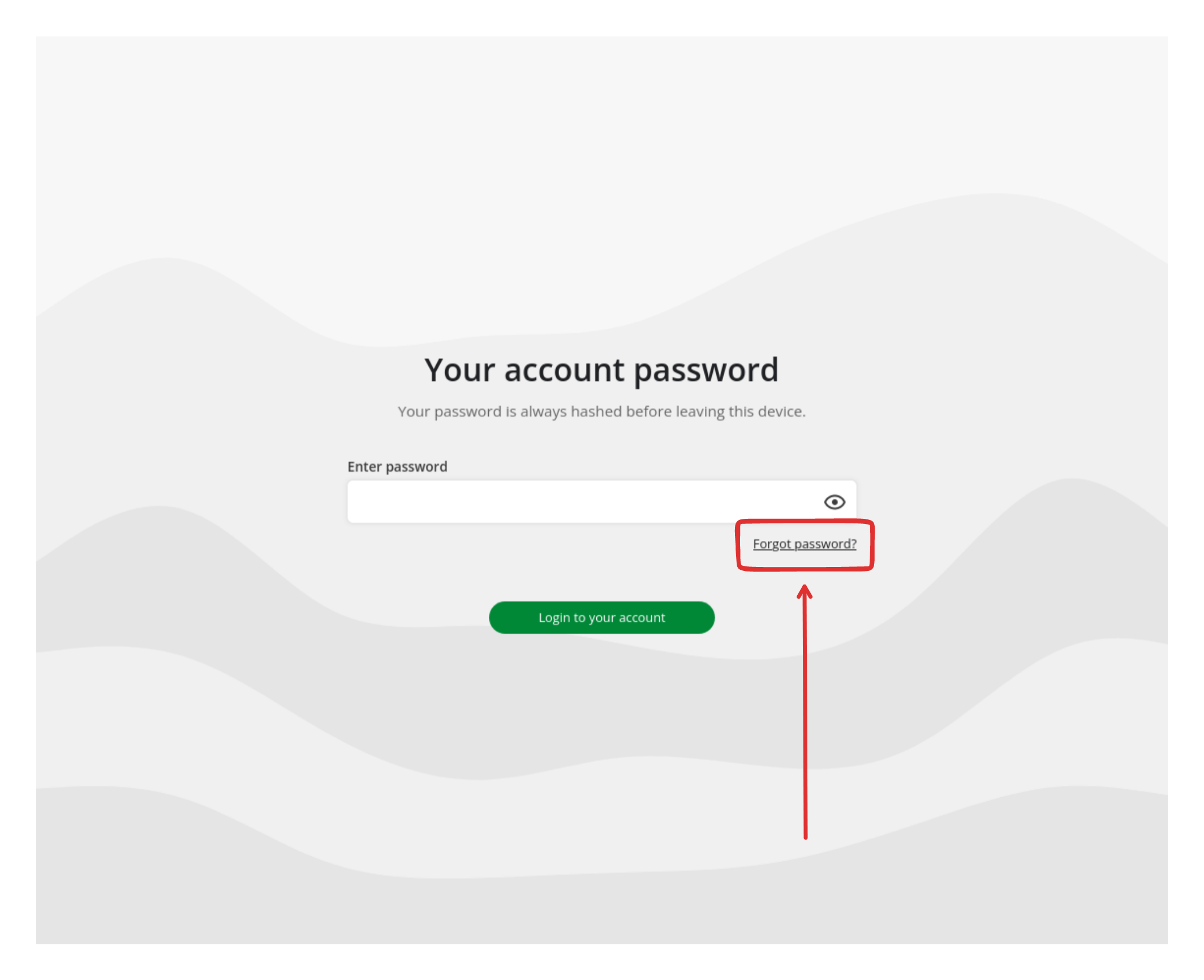Forgot password 入口
